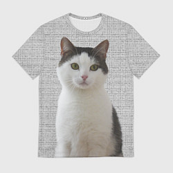 Футболка мужская Задумчивый котик, цвет: 3D-принт