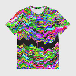 Футболка мужская Глитч с искривлённым ртом, цвет: 3D-принт