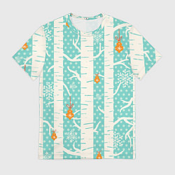 Футболка мужская Новогодние берёзки, цвет: 3D-принт