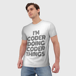 Футболка мужская Im doing coder things: на светлом, цвет: 3D-принт — фото 2