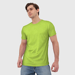 Футболка мужская Текстурированный ярко зеленый салатовый, цвет: 3D-принт — фото 2