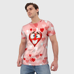Футболка мужская Влюбленное сердечко, цвет: 3D-принт — фото 2