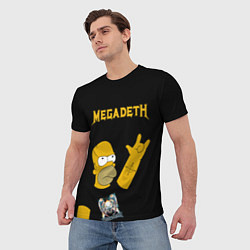 Футболка мужская Megadeth Гомер Симпсон рокер, цвет: 3D-принт — фото 2