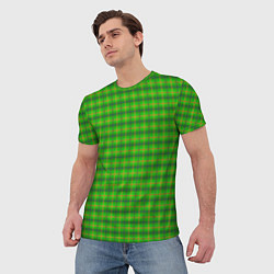 Футболка мужская Шотландка зеленая крупная, цвет: 3D-принт — фото 2