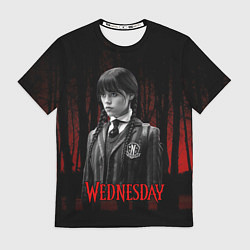 Футболка мужская Wednesday темный фон, цвет: 3D-принт