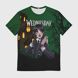 Футболка мужская Уэнсдэй старый дом, цвет: 3D-принт