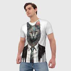Футболка мужская Кот в костюме с галстуком, цвет: 3D-принт — фото 2