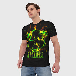 Футболка мужская S T A L K E R yellow-green fire, цвет: 3D-принт — фото 2