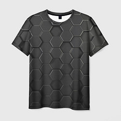Футболка мужская Abstraction hexagon grey, цвет: 3D-принт
