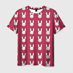 Футболка мужская Bunny Pattern red, цвет: 3D-принт