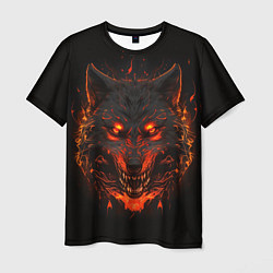 Футболка мужская Морда огненного волка, цвет: 3D-принт