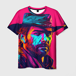 Футболка мужская Red Dead Redemption in neon style, цвет: 3D-принт