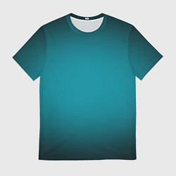 Футболка мужская Темно-бирюзовый градиент, цвет: 3D-принт