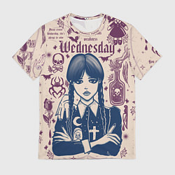 Футболка мужская Уэнсдей Аддамс в стиле готического тату, цвет: 3D-принт