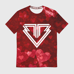 Футболка мужская Big bang red hearts, цвет: 3D-принт