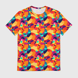 Футболка мужская Абстрактный узор из разноцветных окружностей, цвет: 3D-принт
