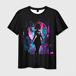 Футболка мужская Silhouette of a cute anime girl, цвет: 3D-принт