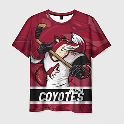 Футболка мужская Arizona Coyotes маскот, цвет: 3D-принт