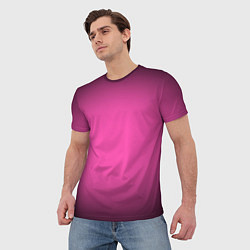 Футболка мужская Кислотный розовый с градиентом, цвет: 3D-принт — фото 2