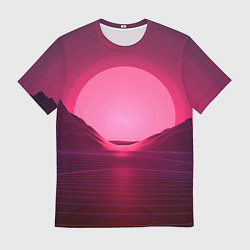 Футболка мужская Неоновый закат, цвет: 3D-принт
