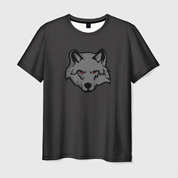 Футболка мужская Злой серый волк с красными глазами, цвет: 3D-принт