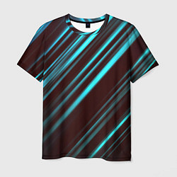 Футболка мужская Stripes line neon color, цвет: 3D-принт