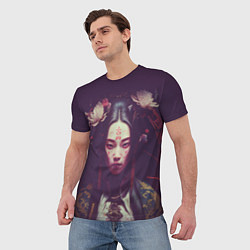 Футболка мужская Девушка-самурай, цвет: 3D-принт — фото 2