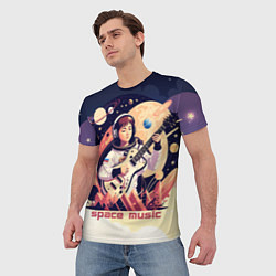 Футболка мужская Space music, цвет: 3D-принт — фото 2