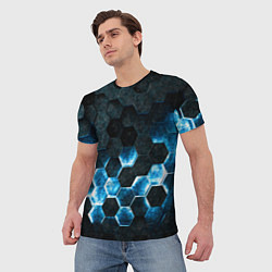Футболка мужская Соты с подсветкой, цвет: 3D-принт — фото 2