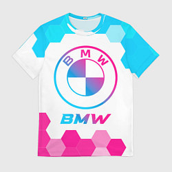 Футболка мужская BMW neon gradient style, цвет: 3D-принт