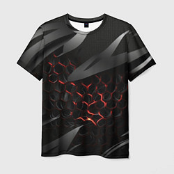 Футболка мужская Black and red abstract, цвет: 3D-принт
