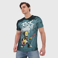 Футболка мужская Rock n roll style Simpsons, цвет: 3D-принт — фото 2