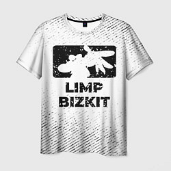 Футболка мужская Limp Bizkit с потертостями на светлом фоне, цвет: 3D-принт