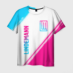 Футболка мужская Lindemann neon gradient style: надпись, символ, цвет: 3D-принт