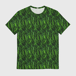 Футболка мужская Сочный узор из зеленой травки, цвет: 3D-принт