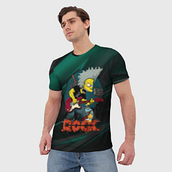 Футболка мужская Rock music Simpsons, цвет: 3D-принт — фото 2