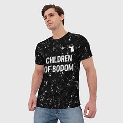 Футболка мужская Children of Bodom glitch на темном фоне: символ св, цвет: 3D-принт — фото 2