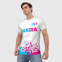 Футболка мужская Akira neon gradient style: символ сверху, цвет: 3D-принт — фото 2