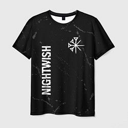 Футболка мужская Nightwish glitch на темном фоне: надпись, символ, цвет: 3D-принт