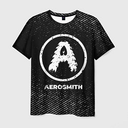 Футболка мужская Aerosmith с потертостями на темном фоне, цвет: 3D-принт