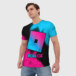 Футболка мужская Roblox - neon gradient, цвет: 3D-принт — фото 2