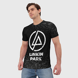 Футболка мужская Linkin Park с потертостями на темном фоне, цвет: 3D-принт — фото 2
