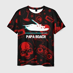 Футболка мужская Papa Roach rock glitch, цвет: 3D-принт