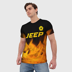 Футболка мужская Jeep - gold gradient: символ сверху, цвет: 3D-принт — фото 2