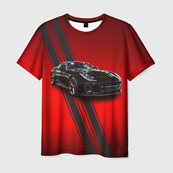 Футболка мужская Английский спортивный автомобиль Jaguar, цвет: 3D-принт
