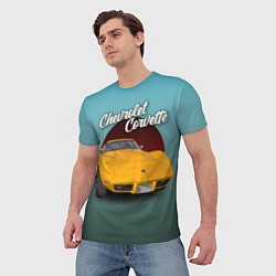 Футболка мужская Американский спорткар Chevrolet Corvette Stingray, цвет: 3D-принт — фото 2