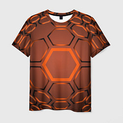 Футболка мужская Оранжевая техноброня, цвет: 3D-принт