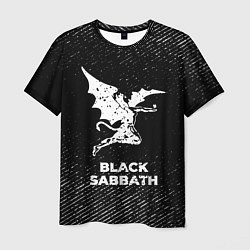 Футболка мужская Black Sabbath с потертостями на темном фоне, цвет: 3D-принт