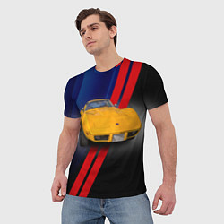 Футболка мужская Классический спорткар Chevrolet Corvette Stingray, цвет: 3D-принт — фото 2