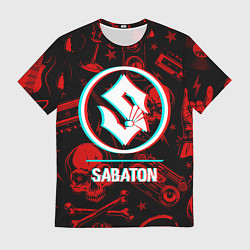 Футболка мужская Sabaton rock glitch, цвет: 3D-принт